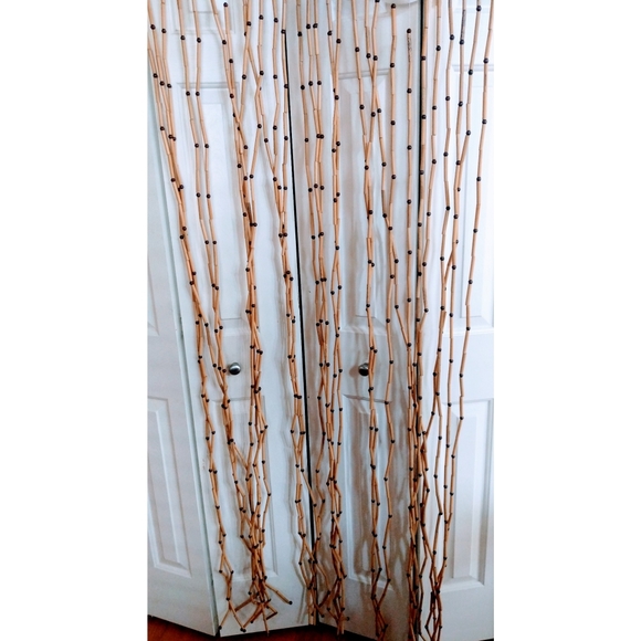 Vintage 70's Bamboo Wood Curtain Door Tiki  Bar Decor 35” x 70” Boho Hippie Hips - Picture 1 of 17